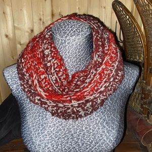 Gorgeous Crimson & Grey Infinity Scarf